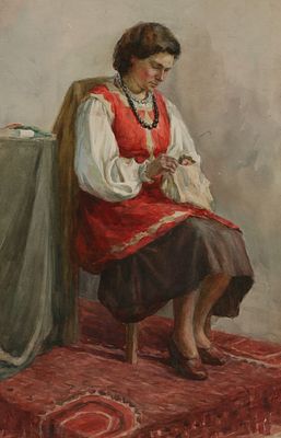Курилович Римма Ивановна (1927г.р.). 
Картон, акварель 70 х 50 см. 
Родилась 28 февраля 