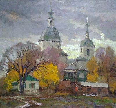 Ливада Николай Николаевич (1941 г.р.). Старочеркасск 
картон холст масло 50 х54 см 
