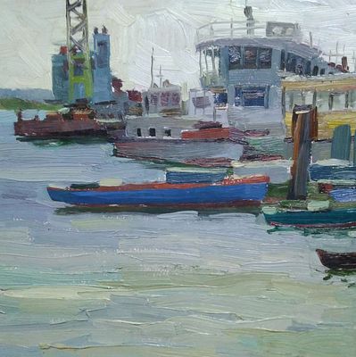 Соколов Семен Семенович (1929-2008) 
Картон, масло . Размер 63 х70 см. 
Соколов Семен 