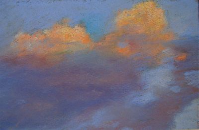 Кащеев Константин Герасимович (1916–1988). Облака. 1958 г. Тонированная бумага, пастель 22 Х 16 