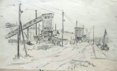 Орлов Василий Сергеевич (1910-2010).Стройка Дорога. 1950-е гг. Бумага, графитный карандаш. 18 