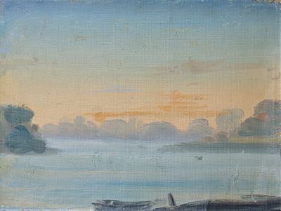 Бельмасов Борис Петрович (1940-2016). Дон. Холст на картоне, масло. 21х27,5 см. Обладатель 