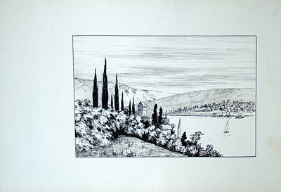 Неизвестный художник. Парусник. Бумага, тушь. 21,5Х30,5 см.