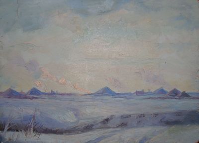 Федоров Александр Иванович (1967 г.Р.). Снег. Картон, масло. 35 Х 24,5 см. Родился в Лабинске 