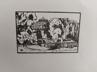 Остроумова-Лебедева Анна Петровна (1871-1955). Санкт-Петербург. 
Бумага, линогравюра. 
