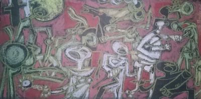 B. Tessler. 1960 е гг. 
Тонированная бумага, цветная пастель.