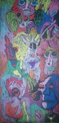 B. Tessler. 1960 е гг. 
Тонированная бумага, цветная пастель.