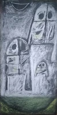 B. Tessler. 1960 е гг. 
Тонированная бумага, цветная пастель.