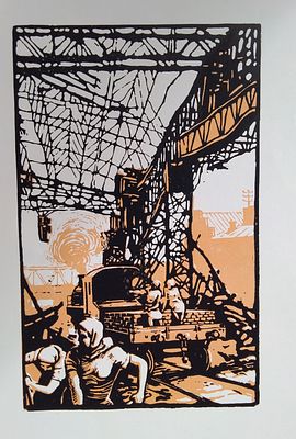 Неизвестный художник. Бумага, линогравюра.