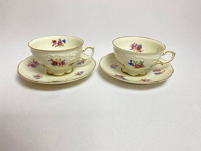 Антикварные нежные чайные пары, производство Германия мануфактура Rosenthal. Клеймо 1838-1952 