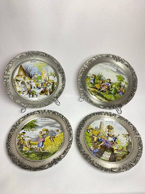 Набор настенных тарелок "Времена года" в количестве 4 шт. Производство Германия. Материал 