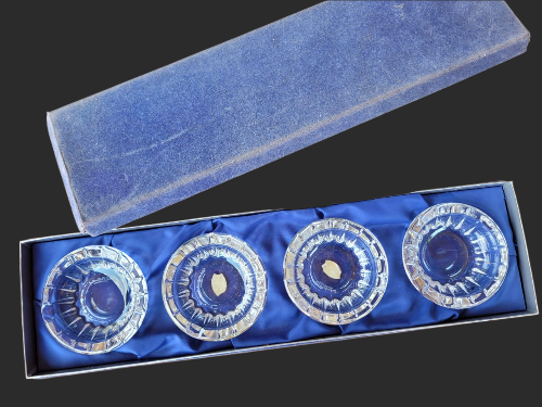 Набор пепельниц хрусталь Val Saint Lambert. Великолепный сет из 4-х хрустальных пепельниц Val 