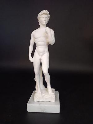 Статуэтка Давид Микеланджело 
Высота 22 см 
Мраморный постамент 
