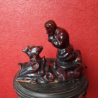 Статуэтка Старик и золотая рыбка керамика майолика Славутский химзавод. Редкая 🔥 
Майолика 