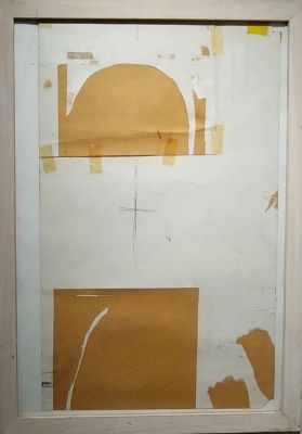 אמן לא מזוהה - ללא כותרת . טכניקה מעורבת על נייר 33X48 לא נצאה חתימה .