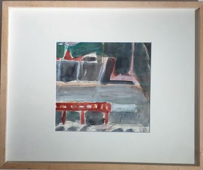 ערן וולקובסקי (נ. 1947) - ללא כותרת . אקוורל על נייר 17X17 חתום