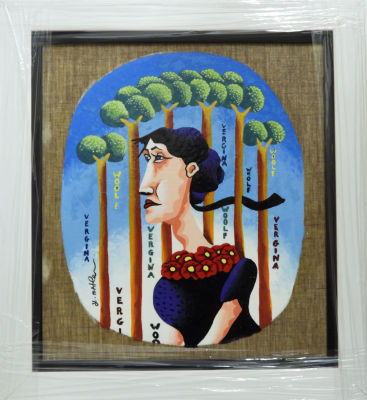 יובל מלר - דמות. שמן על בד 42X42 חתום .מלך הפופ ארט הישראלי בעל הסגנון הומוריסטי הייחודי העבודות של 