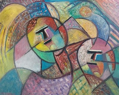 דוד מסר - דמות. שמן על בד 79X73 חתום .