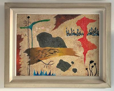 יוחנן סימון - נוף . שמן על בד 60X45 חתום .1967. ציור גדול ומיוחד מאוד נופיו של סימון השפיעו רבות על