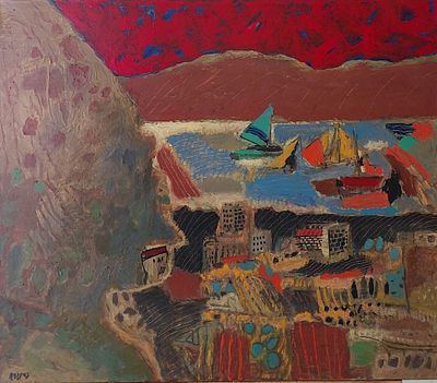 עודד פיינגרש - נוף. שמן על בד 50X60 חתום .