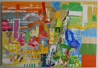 Panupong Tantiyothin - Hello Earth. שמן על בד 130X90 חתום .