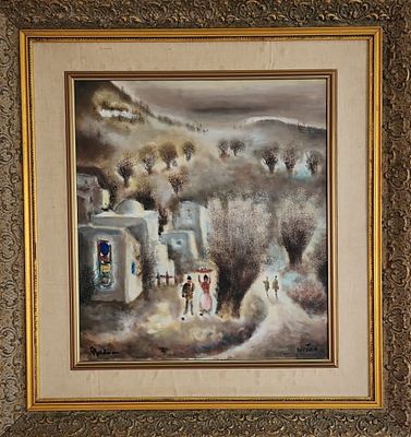 אלברט גולדמן - נוף גלילי . שמן על בד 50X55 חתום .
