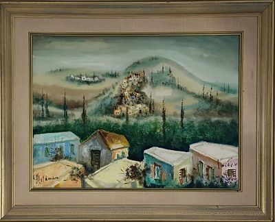 אלברט גולדמן - נוף ירושלים. שמן על בד 60X80 חתום .