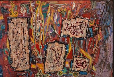 Ofer Cohen - טירוף בצבעים. אקריליק על קרטון 100X68 חתום . הציורים של. Ofer Cohen. מאופיינים בקווי 