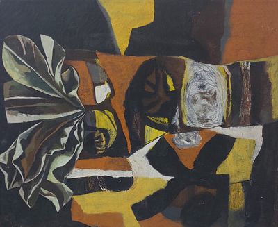 ג'ורג' פרייברג - קומפוזיציה. שמן על בד 90X72.הציורים הגיעו מביתו של הצייר האומן ג'ורג' פרייברג בנדור