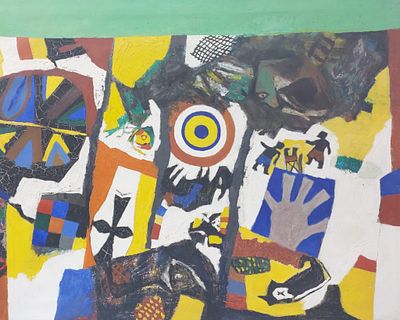 ג'ורג' פרייברג - קומפוזיציה. שמן על בד 90X75.הציורים 
הגיעו מביתו של הצייר האומן 
ג'ורג' פרייברג בנדור