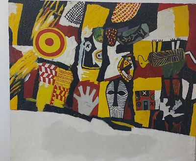 ג'ורג' פרייברג - קומפוזיציה. שמן על בד 90X80.הציורים 
הגיעו מביתו של הצייר האומן 
ג'ורג' פרייברג בנדור