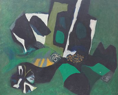 ג'ורג' פרייברג - דגים. שמן על בד 90X70.הציורים 
הגיעו מביתו של הצייר האומן 
ג'ורג' פרייברג בנדור