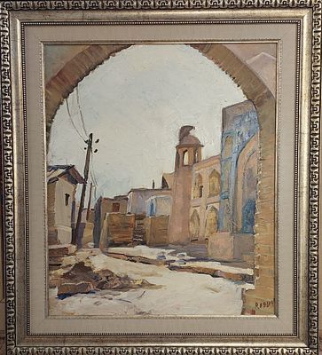 רוברט רוזנברג - סימטה בירושלים. שמן על בד 60X50 חתום