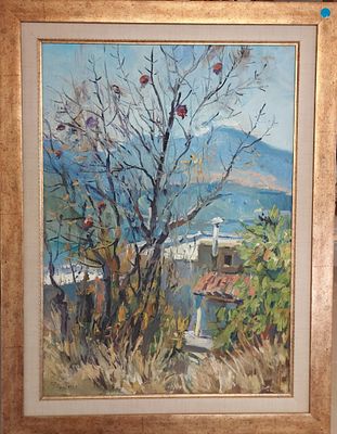 רוברט רוזנברג - נוף. שמן על עץ 70X50 חתום