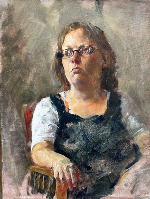 אמנון דוד ער - דמות אישה . שמן על בד 23X30 חתום .אמנון דוד ער הוא הזוכה בפרס שיף היוקרתי לאמנות 