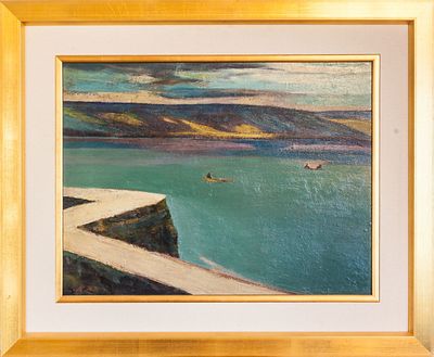 קטה אפרים מרכוס (1892 - 1970) - כנרת. שמן על בד, 50x65 ס"מ חתום