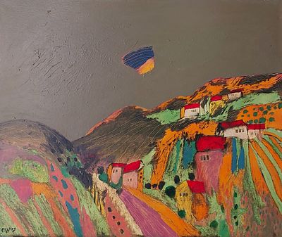 עודד פיינגרש - נוף. שמן על בד 50X60 חתום .