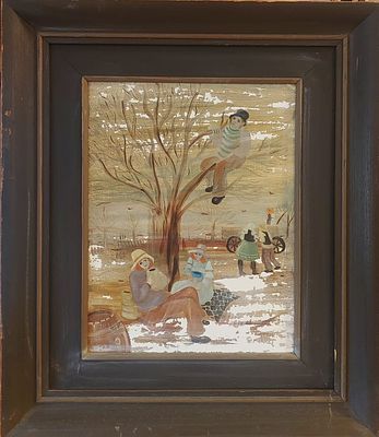 שלמה אלטר - שלג בפארק. שמן על בד 30X40 חתום .