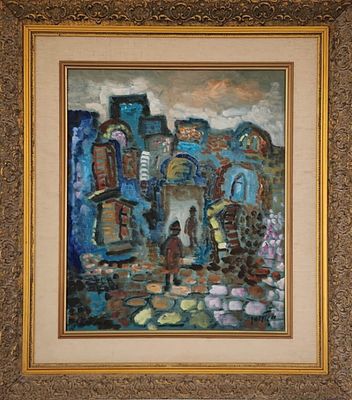 אלברט גולדמן - נוף בצפת. שמן על בד 60X50 חתום .אלברט גולדמן (צייר ישראלי): 
תקופת חיים: 1922–2011. 