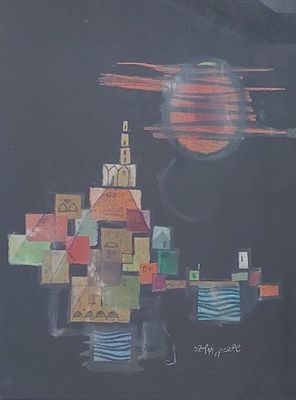 שלמה צפריר - ללא כותרת. שמן על קרטון 50X67 ס"מ חתום. שלמה צפריר 
צייר, מעצב במה ומורה לציור. תלמידם 