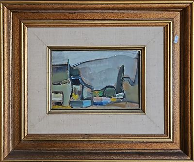 משה רוזנטליס (1922-2008) - נוף כפרי. שמן על בד, 17x25 ס"מ, חתום. 
אודות משה רוזנטליס: 
משה 