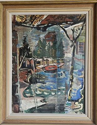 יחזקל שטרייכמן - שמו על קרטון 70X53 ס"מ חתום . מלווה באישור מקוריות של בן האומן .