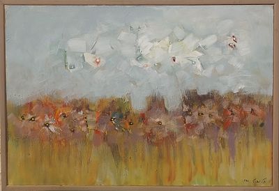 ניסים זלאיט - שדה חיטה 2012. שמן על בד 65X92 חתום.עבודותיו של זלאיט משלבות השפעות מהאמנות המופשטת 