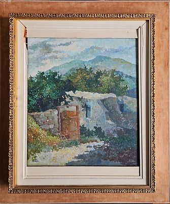 רולי שפר (1947-2011) - שמן על בד, 40x34 ס"מ, חתום. שבר במסגרת הציור. 
אודות רולי שפר: 
רולי שפר 