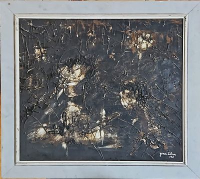 יונה לוטן (1926-1998) - ללא כותרת. שמן על בד, 55x60 ס"מ, חתום ומתוארך 1961. 
אודות יונה לוטן: 