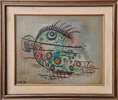 ישראל פלדי (1892-1979) - דג. שמן על לוח עץ לבוד, 45x60 ס"מ, חתום. 
אודות ישראל פלדי: 
ישראל 