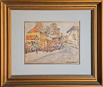 מיכאל מטוסביץ' (1929-2007) - נוף עירוני. אקוורל על נייר, 23x30 ס"מ, חתום ומתוארך 1980. 
אודות 