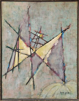 ראובן אסא - ללא כותרת. שמן על בד, 75x60 ס"מ, חתום.