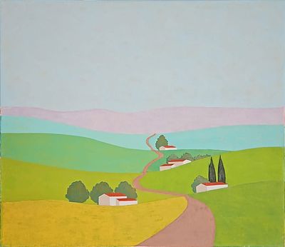 איצו רימר (נ. 1948) - להבים. שמן על בד, 50x60 ס"מ, חתום, מתואר ומתוארך 2022. 
אודות איצו רימר: 