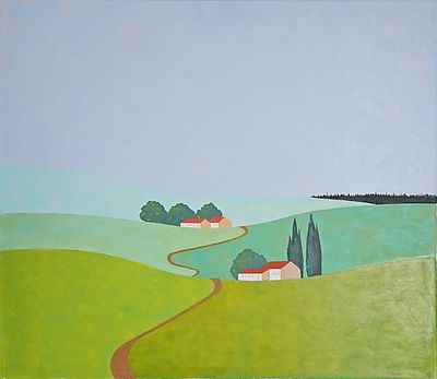 איצו רימר (נ. 1948) - שומריה. שמן על בד, 50x60 ס"מ, חתום, מתואר ומתוארך 2022. 
אודות איצו רימר: 